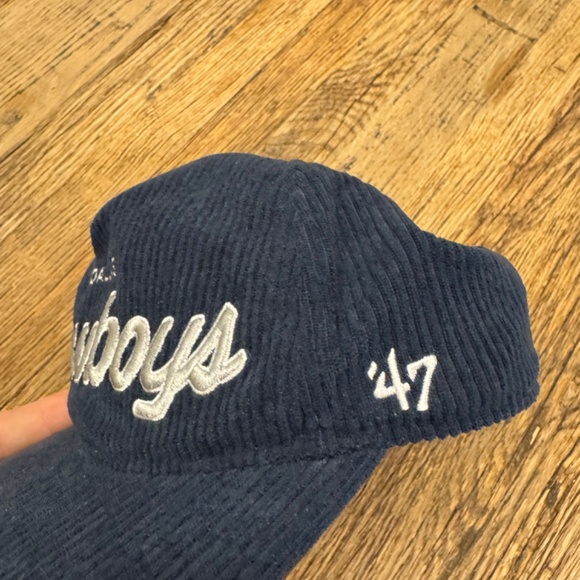 Dallas Cowboys '47 Golden Age Relaxed Corduroy Hitch Adjustable Hat -Navy PREOWN - Picture 3 of 4